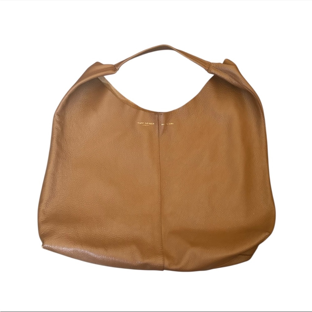 SALE Kurt Geiger London Violet Leather Hobo Bag Warm Brown/Tan Boho Quiet Luxury